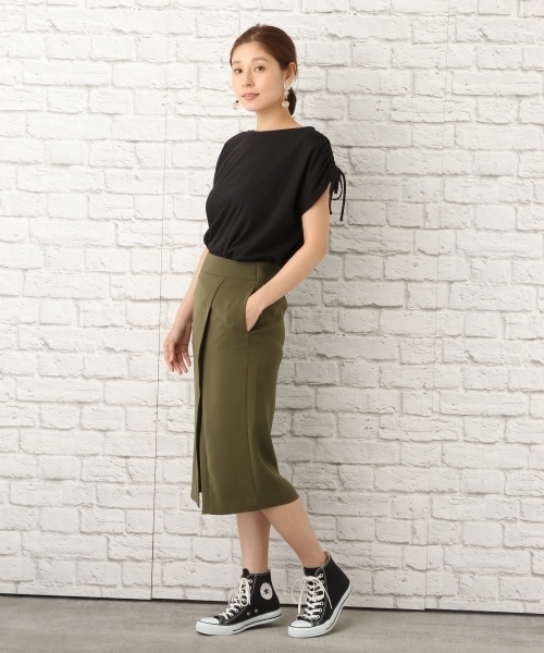 LEPSIM（レプシィム）の「ソデストリングプルオーバーSS　760809（Tシャツ/カットソー・レディース・ブラック/ネイビー/ストライプ/オフホワイト・LARGE/MEDIUM）」の13枚目の写真