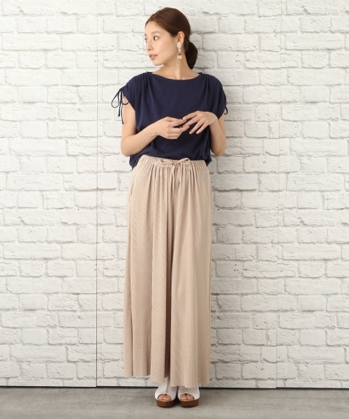 LEPSIM（レプシィム）の「ソデストリングプルオーバーSS　760809（Tシャツ/カットソー・レディース・ブラック/ネイビー/ストライプ/オフホワイト・LARGE/MEDIUM）」の14枚目の写真