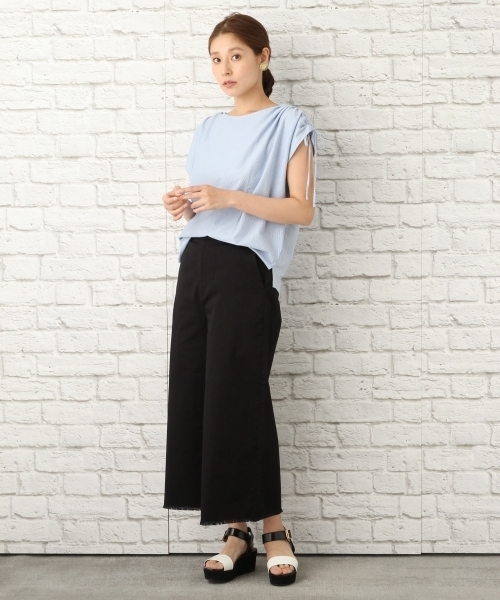 LEPSIM（レプシィム）の「ソデストリングプルオーバーSS　760809（Tシャツ/カットソー・レディース・ブラック/ネイビー/ストライプ/オフホワイト・LARGE/MEDIUM）」の15枚目の写真