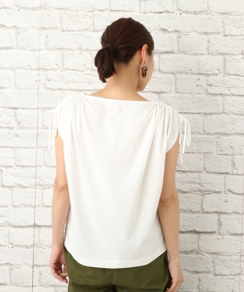 LEPSIM（レプシィム）の「ソデストリングプルオーバーSS　760809（Tシャツ/カットソー・レディース・ブラック/ネイビー/ストライプ/オフホワイト・LARGE/MEDIUM）」の7枚目の写真