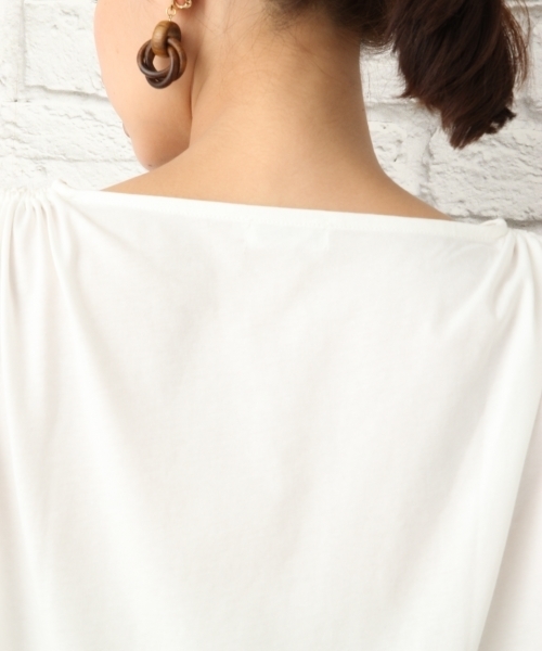 LEPSIM（レプシィム）の「ソデストリングプルオーバーSS　760809（Tシャツ/カットソー・レディース・ブラック/ネイビー/ストライプ/オフホワイト・LARGE/MEDIUM）」の11枚目の写真