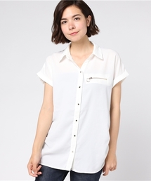 VENCEEXCHANGE | ZIPフレンチスリーブシャツ(シャツ/ブラウス)