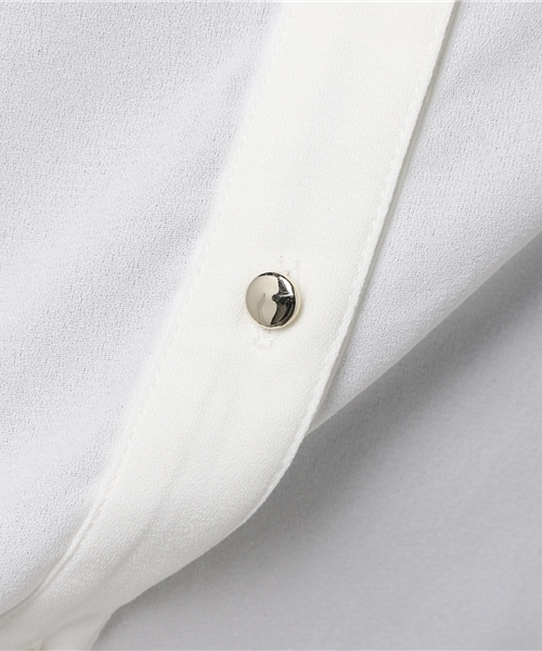 VENCEEXCHANGE（ヴァンスエクスチェンジ）の「ZIPフレンチスリーブシャツ（シャツ/ブラウス・レディース・スカイブルー/オフホワイト・MEDIUM）」の10枚目の写真