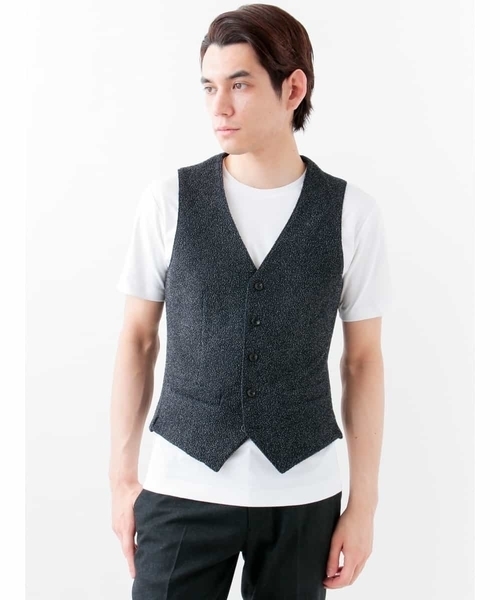 MICHEL KLEIN HOMME (ミッシェルクランオム)の「ジレ【ルイーザ】(ベスト・メンズ・ワインレッド/ネイビー・MEDIUM/LARGE)」の1枚目の写真