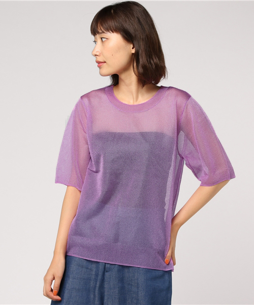 WEGO（ウィゴー）の「WEGO/ラメシアートップス（ニット/セーター・レディース・ライトパープル/ホワイト/ブラック・FREE）」の18枚目の写真