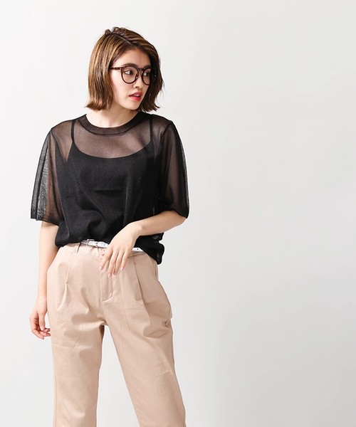 WEGO（ウィゴー）の「WEGO/ラメシアートップス（ニット/セーター・レディース・ライトパープル/ホワイト/ブラック・FREE）」の17枚目の写真