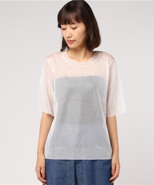 WEGO（ウィゴー）の「WEGO/ラメシアートップス（ニット/セーター・レディース・ライトパープル/ホワイト/ブラック・FREE）」の4枚目の写真