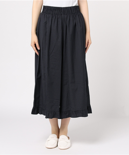 新品◆Ne-net　ネネット　ピンストライプガウチョパンツ◆ネイビー クイーンズコート QUEENS COURT 刺繍レースガウチョパンツ （ネイビー