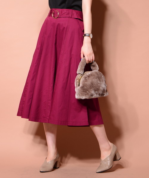 natural couture(ナチュラルクチュール)の「ベルト付きチノスカート(スカート・レディース・オレンジ/カーキ/ベージュ/パープル・FREE)」の11枚目の写真