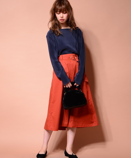 natural couture(ナチュラルクチュール)の「ベルト付きチノスカート(スカート・レディース・オレンジ/カーキ/ベージュ/パープル・FREE)」の15枚目の写真