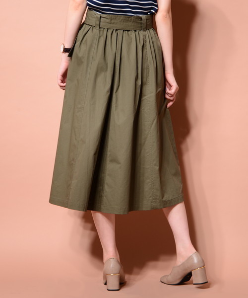 natural couture(ナチュラルクチュール)の「ベルト付きチノスカート(スカート・レディース・オレンジ/カーキ/ベージュ/パープル・FREE)」の19枚目の写真