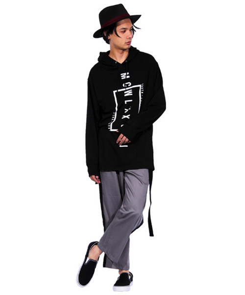 8(eight)(エイト)の「ロゴ プルオーバー パーカー スウェット ロング丈 (パーカー・メンズ・ホワイト/ブラック/グレー・MEDIUM/LARGE)」の20枚目の写真