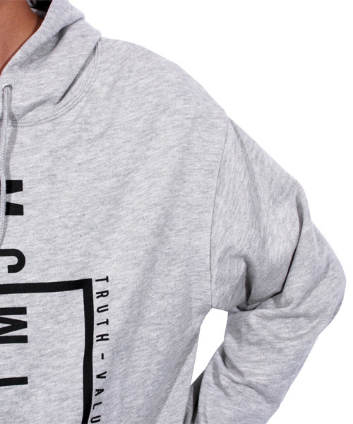 8(eight)(エイト)の「ロゴ プルオーバー パーカー スウェット ロング丈 (パーカー・メンズ・ホワイト/ブラック/グレー・MEDIUM/LARGE)」の7枚目の写真