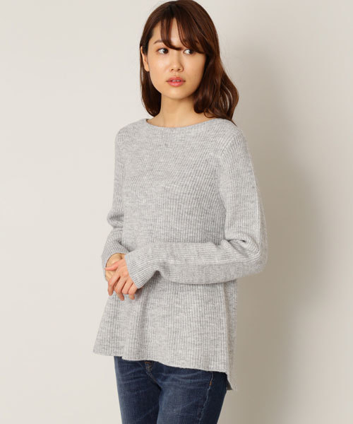 NATURAL BEAUTY BASIC（ナチュラルビューティーベーシック）の「【JJ×NBBコラボ】Aラインリブニット（ニット/セーター・レディース・オフホワイト/グレー/ブラウン/グリーン・MEDIUM）」の3枚目の写真