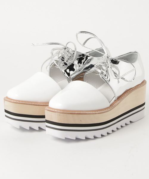 Jeffrey Campbell（ジェフリーキャンベル）の「厚底レースアップシューズ（その他シューズ・レディース・ホワイト×シルバー/ブラック×シルバー・36/37/38/39/35）」の7枚目の写真