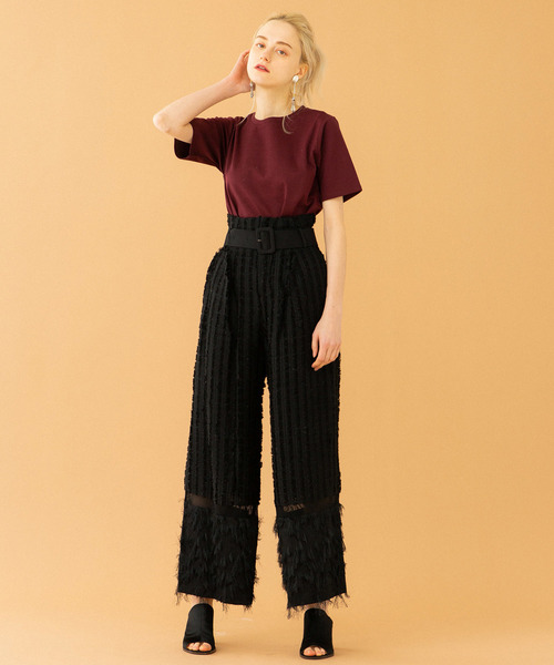 UNITED TOKYO（ユナイテッドトウキョウ）の「カットジャガードパンツ（その他パンツ・レディース・ベージュ/ブラック・1）」の22枚目の写真