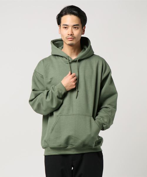 GILDAN（ギルダン）の「glow of sunset/グローオブサンセット ギルダン8オンスヘビーブレンドプルパーカー（パーカー・メンズ・ネイビー/パープル/イエロー/オレンジ/グリーン/ホワイト/チャコールグレー/ライトグレー/ブラック/ピンク/レッド/カーキ/ライトブルー/ロイヤルブルー/エメラルド/ピンク系その他・L/LARGE/M/MEDIUM/SMALL）」の6枚目の写真