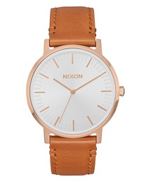 NIXON | THE PORTER LEATHER NA10582940-00 ROSE GOLD / WHITE / SADDLE(アナログ腕時計)