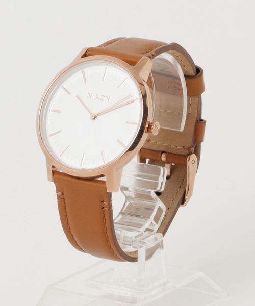 NIXON(ニクソン)の「THE PORTER LEATHER NA10582940-00 ROSE GOLD / WHITE / SADDLE(アナログ腕時計・メンズ・ピンクゴールド・FREE)」の3枚目の写真