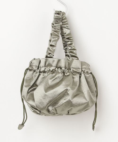 Casselini（キャセリーニ）の「サテン巾着BAG（ショルダーバッグ・レディース・ブラック/ブラウン/オリーブ/ピンク/アイボリー・FREE）」の4枚目の写真