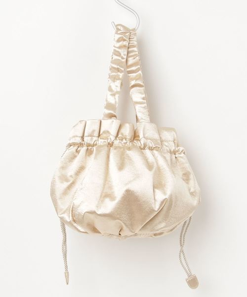 Casselini（キャセリーニ）の「サテン巾着BAG（ショルダーバッグ・レディース・ブラック/ブラウン/オリーブ/ピンク/アイボリー・FREE）」の2枚目の写真
