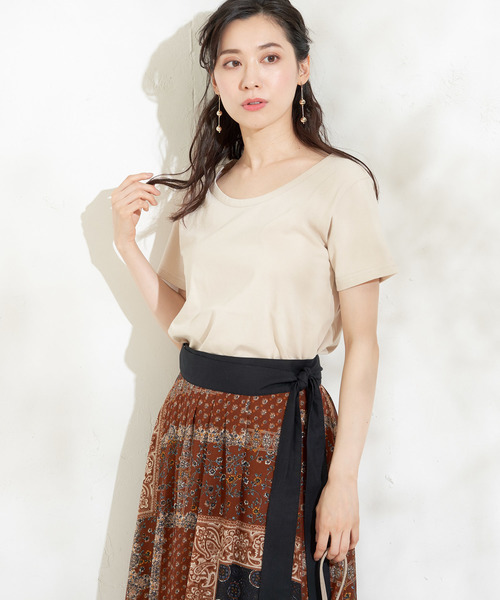 un dix cors(アンディコール)の「プリントラップスカート(スカート・レディース・ブラウン/ネイビー・FREE)」の14枚目の写真