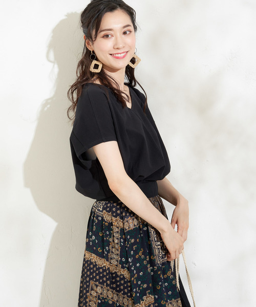 un dix cors(アンディコール)の「プリントラップスカート(スカート・レディース・ブラウン/ネイビー・FREE)」の6枚目の写真