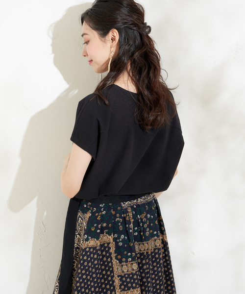 un dix cors(アンディコール)の「プリントラップスカート(スカート・レディース・ブラウン/ネイビー・FREE)」の7枚目の写真