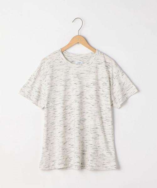 coen(コーエン)の「ネップクルーネックTシャツ(Tシャツ/カットソー・レディース・ホワイト/ブラック/オフホワイト/オリーブ・MEDIUM/LARGE)」の2枚目の写真