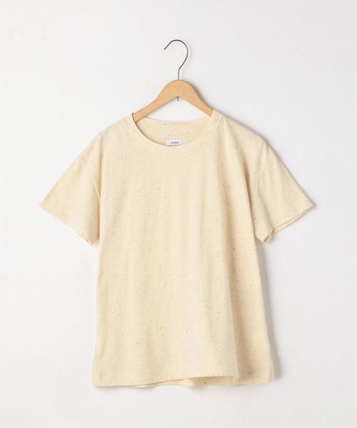 coen(コーエン)の「ネップクルーネックTシャツ(Tシャツ/カットソー・レディース・ホワイト/ブラック/オフホワイト/オリーブ・MEDIUM/LARGE)」の1枚目の写真