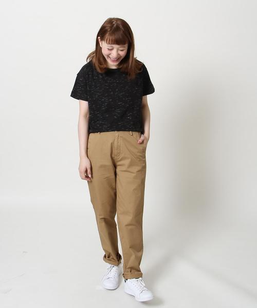 coen(コーエン)の「ネップクルーネックTシャツ(Tシャツ/カットソー・レディース・ホワイト/ブラック/オフホワイト/オリーブ・MEDIUM/LARGE)」の16枚目の写真