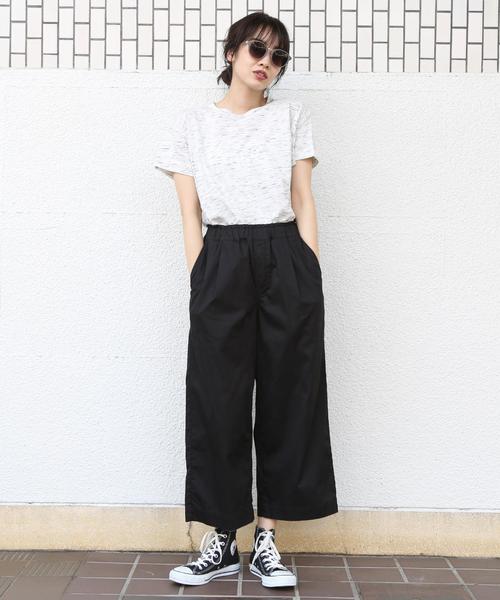 coen(コーエン)の「ネップクルーネックTシャツ(Tシャツ/カットソー・レディース・ホワイト/ブラック/オフホワイト/オリーブ・MEDIUM/LARGE)」の19枚目の写真