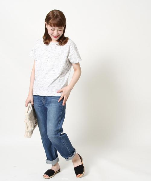 coen(コーエン)の「ネップクルーネックTシャツ(Tシャツ/カットソー・レディース・ホワイト/ブラック/オフホワイト/オリーブ・MEDIUM/LARGE)」の21枚目の写真