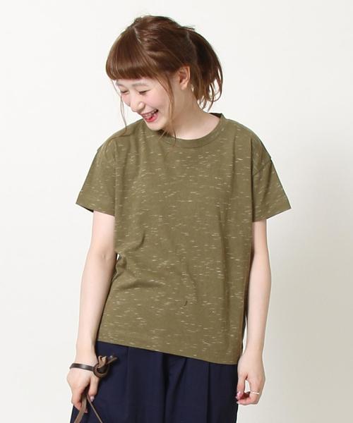 coen(コーエン)の「ネップクルーネックTシャツ(Tシャツ/カットソー・レディース・ホワイト/ブラック/オフホワイト/オリーブ・MEDIUM/LARGE)」の10枚目の写真