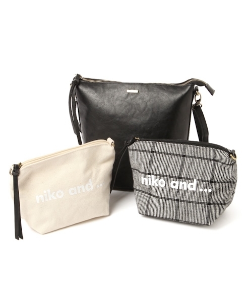 niko and...（ニコアンド）の「オリジナルロゴトリオショルダーバッグ（ショルダーバッグ・レディース・ブラック/レッド・FREE）」の3枚目の写真