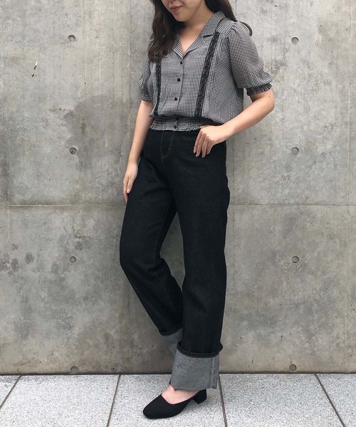 one after another NICE CLAUP（ワンアフターアナザーナイスクラップ）の「【ZOZO限定】レース付開襟ブラウス（シャツ/ブラウス・レディース・オフホワイト/ホワイト系その他/ブラック系その他/ピンク系その他/チェック・FREE）」の9枚目の写真