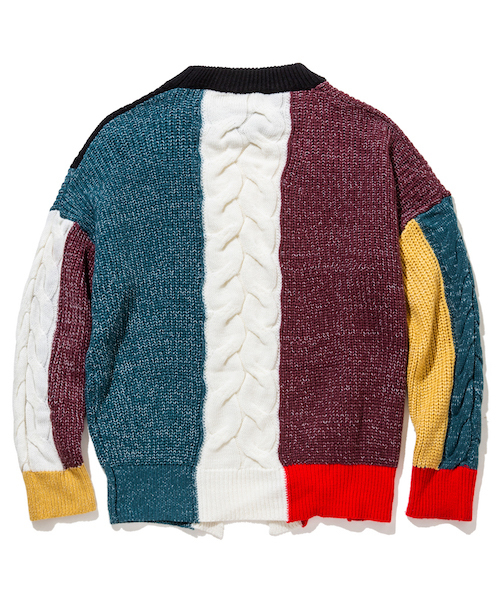 rehacer(レアセル)の「rehacer : Multi Panel Gauge Knit(ニット/セーター・メンズ・マルチ・SMALL/MEDIUM/LARGE)」の4枚目の写真