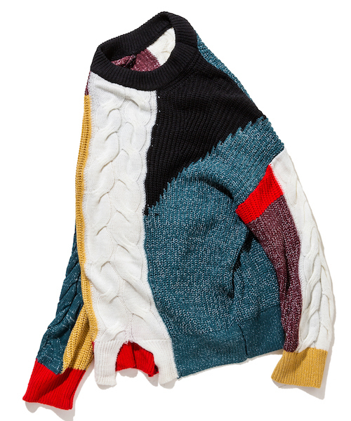 rehacer(レアセル)の「rehacer : Multi Panel Gauge Knit(ニット/セーター・メンズ・マルチ・SMALL/MEDIUM/LARGE)」の5枚目の写真