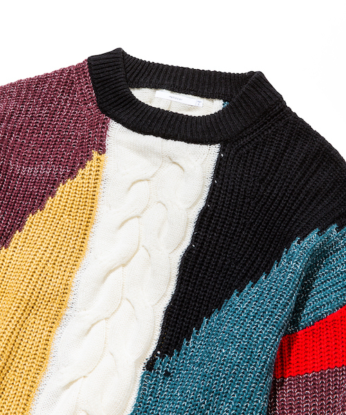 rehacer(レアセル)の「rehacer : Multi Panel Gauge Knit(ニット/セーター・メンズ・マルチ・SMALL/MEDIUM/LARGE)」の6枚目の写真