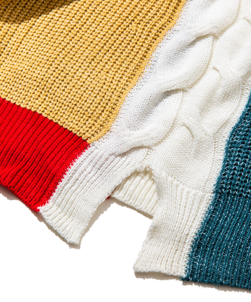 rehacer(レアセル)の「rehacer : Multi Panel Gauge Knit(ニット/セーター・メンズ・マルチ・SMALL/MEDIUM/LARGE)」の7枚目の写真