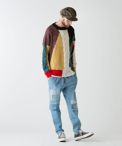 rehacer(レアセル)の「rehacer : Multi Panel Gauge Knit(ニット/セーター・メンズ・マルチ・SMALL/MEDIUM/LARGE)」の2枚目の写真