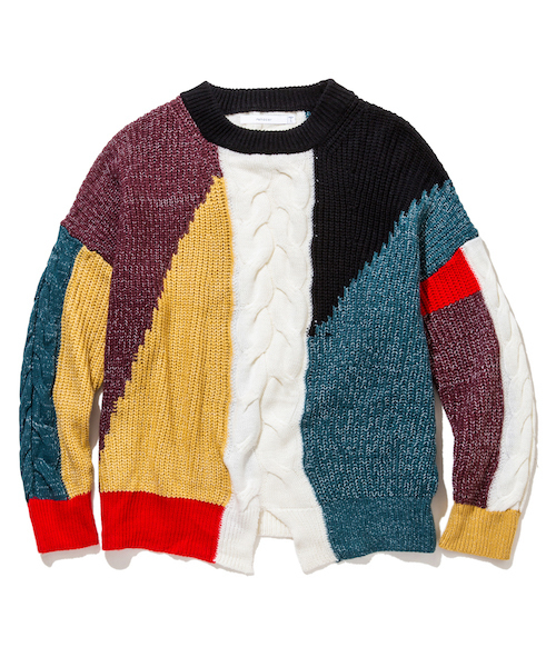 rehacer(レアセル)の「rehacer : Multi Panel Gauge Knit(ニット/セーター・メンズ・マルチ・SMALL/MEDIUM/LARGE)」の3枚目の写真