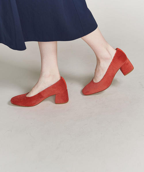BEAUTY&YOUTH UNITED ARROWS（ビューティーアンドユースユナイテッドアローズ）の「＜KMB＞コーデュロイ チャンキーヒールパンプス ◆（パンプス・レディース・レッド/オフホワイト・38/35/36/37）」の9枚目の写真