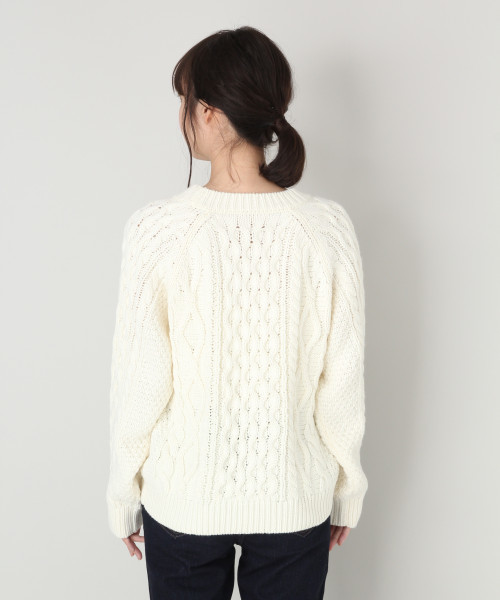 LOWRYS FARM（ローリーズファーム）の「３Ｇケーブルプルオーバー　805091（ニット/セーター・レディース・ベージュ/パープル/ブルー/ブラウン/オフホワイト・MEDIUM/LARGE）」の8枚目の写真