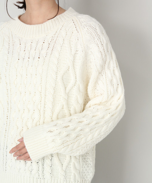 LOWRYS FARM（ローリーズファーム）の「３Ｇケーブルプルオーバー　805091（ニット/セーター・レディース・ベージュ/パープル/ブルー/ブラウン/オフホワイト・MEDIUM/LARGE）」の10枚目の写真