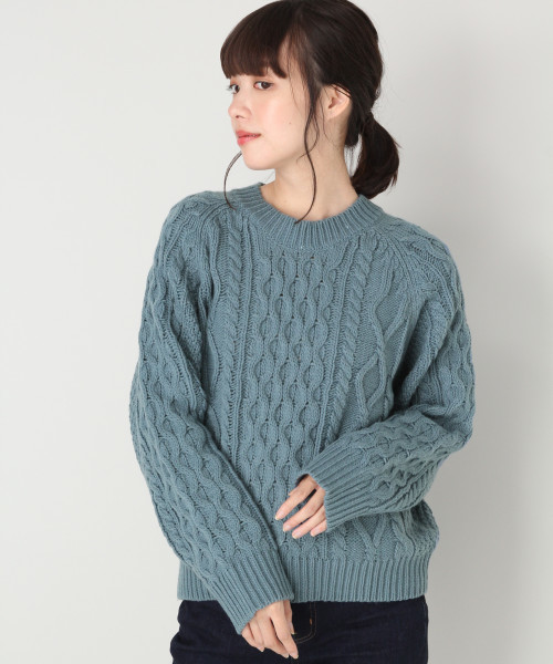 LOWRYS FARM（ローリーズファーム）の「３Ｇケーブルプルオーバー　805091（ニット/セーター・レディース・ベージュ/パープル/ブルー/ブラウン/オフホワイト・MEDIUM/LARGE）」の17枚目の写真