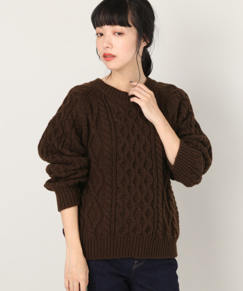 LOWRYS FARM（ローリーズファーム）の「３Ｇケーブルプルオーバー　805091（ニット/セーター・レディース・ベージュ/パープル/ブルー/ブラウン/オフホワイト・MEDIUM/LARGE）」の21枚目の写真