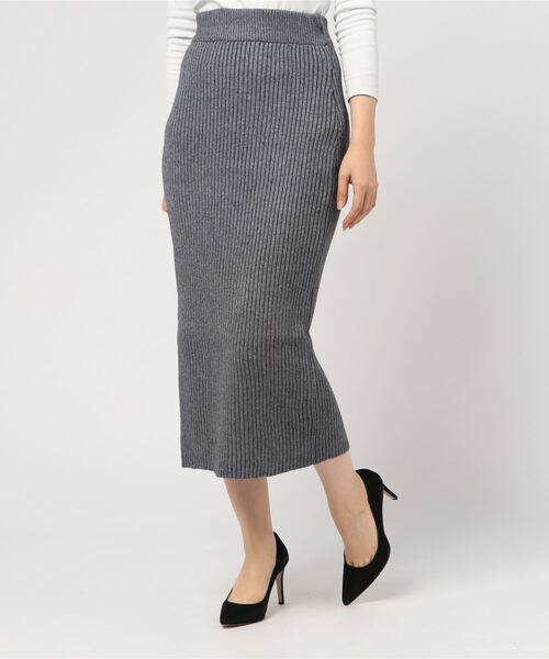 fifth（フィフス）の「ニットロングタイトスカート（スカート・レディース・ブラック/ブラウン/グレー/グリーン/アイボリー・MEDIUM）」の4枚目の写真
