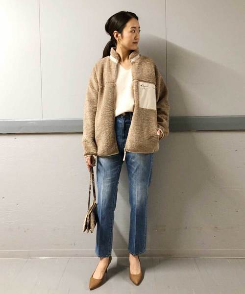 DouDou(ドゥドゥ)の「ボアブルゾン(その他アウター・レディース・ベージュ/オフホワイト・FREE)」の14枚目の写真