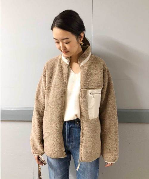 DouDou(ドゥドゥ)の「ボアブルゾン(その他アウター・レディース・ベージュ/オフホワイト・FREE)」の15枚目の写真